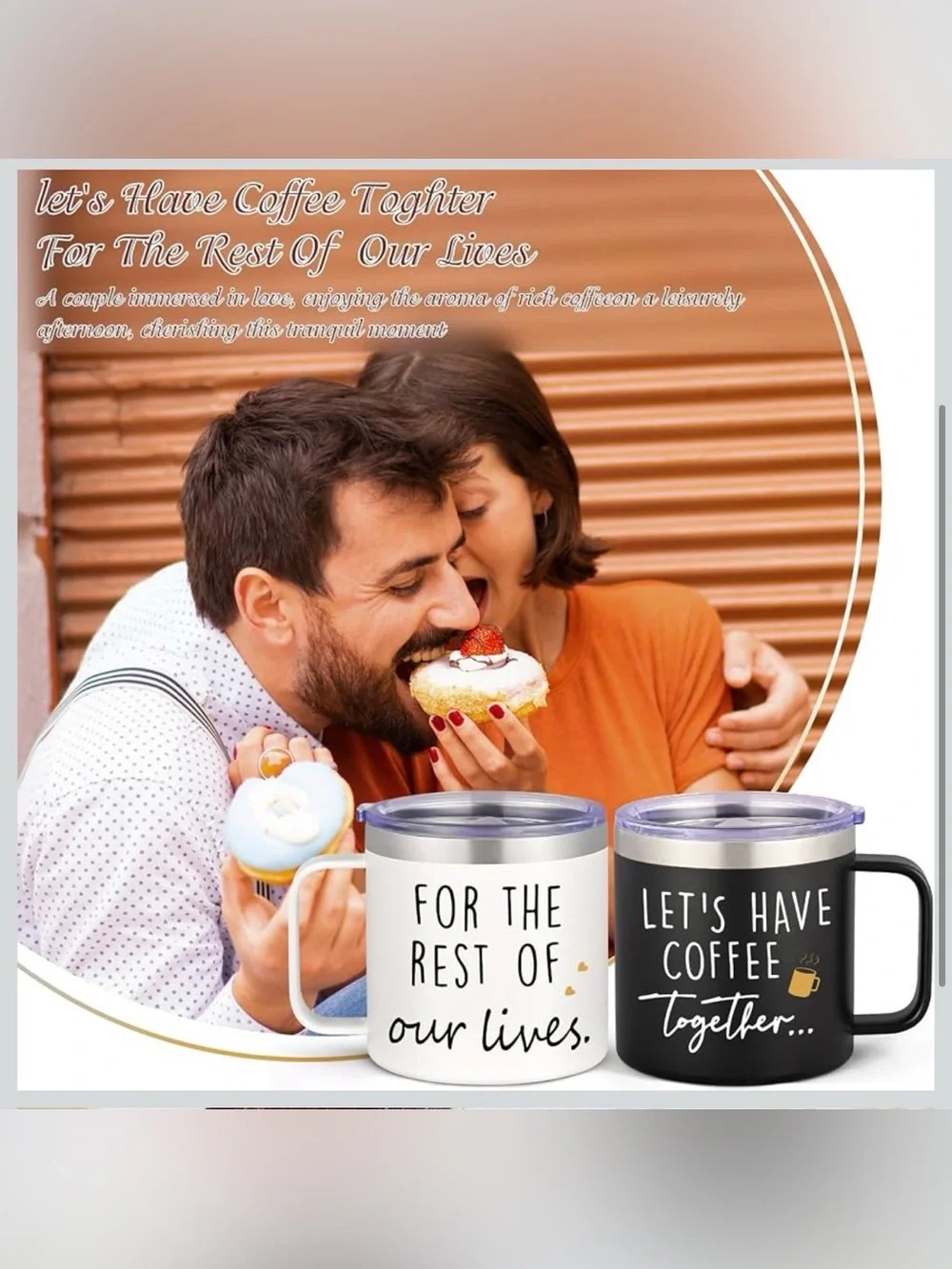 Couples Insulated Mug Set - Engagement Wedding